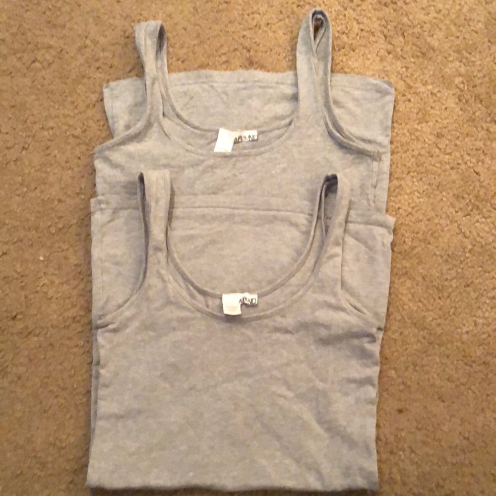 2 heather gray Abound tank tops